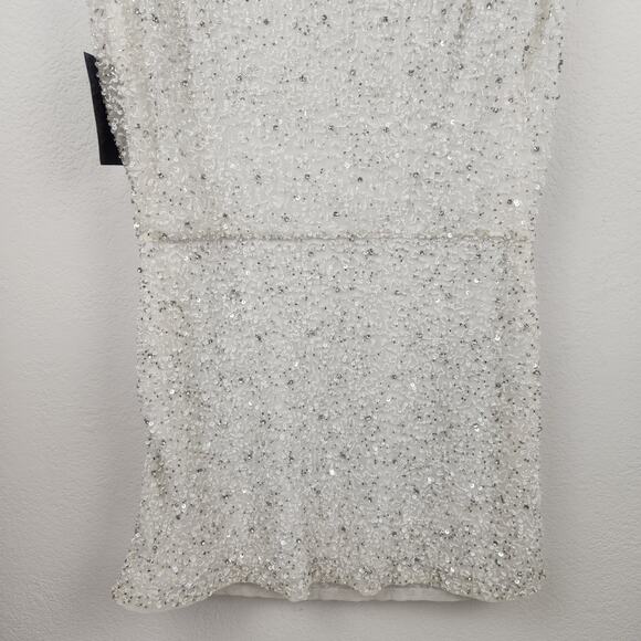 Retrofete Carnegie Sequin Dress in Crystal White Size XL NWT Beaded - Picture 9 of 13